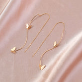 Elegant Gold Butterfly Threader Earrings